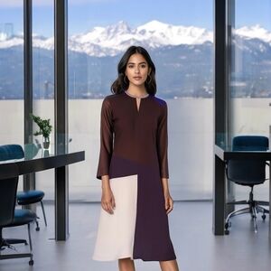 Women’s Dress Italian Designer D’Andrea Donna Zip Front Fit & Flare Midi Dress